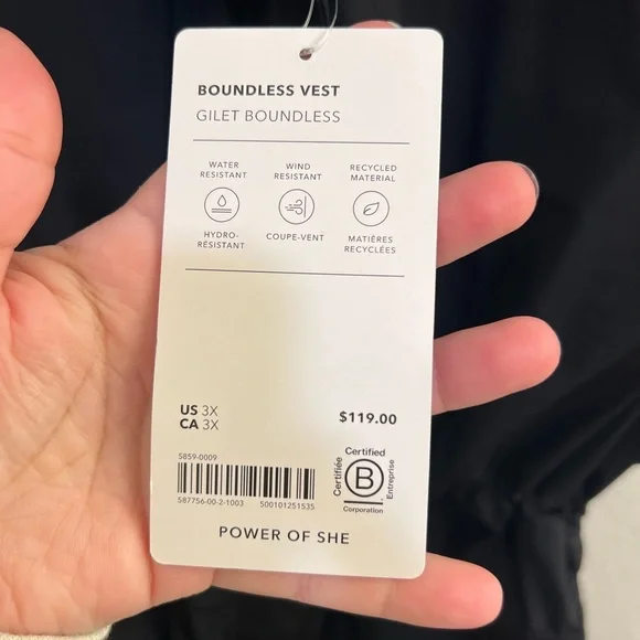 NWT ATHLETA black boundless vest Size 3X - Picture 6 of 6